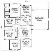 Traditional House Plan - Pine Cottage 94913 - 1st Floor Plan