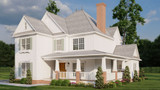 Farmhouse House Plan - Summer Avenue Midtown 87416 - Right Exterior