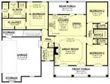 Southern House Plan - Hammond 93807 - 1st Floor Plan