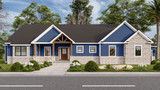 Craftsman House Plan - 95557 - Front Exterior