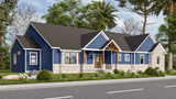 Secondary Image - Craftsman House Plan - 95557 - Left Exterior