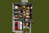 Craftsman House Plan - Greenfield 81404 - 1st Floor Plan Dollhouse - 