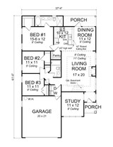 Traditional House Plan - Saddlecreek 37144 - 1st Floor Plan