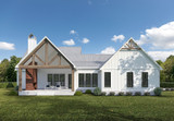 Farmhouse House Plan - 57062 - Rear Exterior