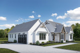 Farmhouse House Plan - 57062 - Left Exterior