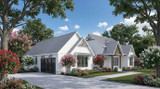 Farmhouse House Plan - 57062 - Left Exterior