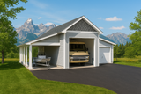 Traditional House Plan - Fenbrole Garage 24080 - Front Exterior