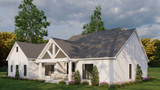 Farmhouse House Plan - White Oak Farms 38008 - Rear Exterior