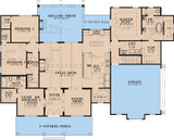 Farmhouse House Plan - White Oak Farms 38008 - 1st Floor Plan