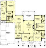 Craftsman House Plan - Barton Hills 64258 - 1st Floor Plan