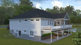 Craftsman House Plan - Schroeder 83523 - Rear Exterior