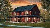 Traditional House Plan - Hunter 2  97214 - Right Exterior