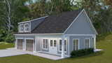 Farmhouse House Plan - Jacksonville Garage 21492 - Right Exterior