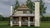 Craftsman House Plan - Angler Retreat 21424 - Rear Exterior