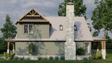 Craftsman House Plan - Angler Retreat 21424 - Right Exterior