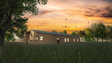 Traditional House Plan - The Square Peg 23887 - Left Exterior