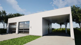Modern House Plan - LeConte Garage 2+ Carport 58934 - Front Exterior