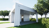 Modern House Plan - LeConte Garage 2+ Carport 58934 - Right Exterior