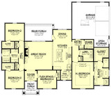 Craftsman House Plan - Lucas 87689 - 1st Floor Plan