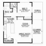 Contemporary House Plan - 63226 - 1st Floor Plan
