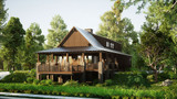 Mountain Rustic House Plan - River Falls 24176 - Front Exterior