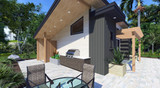 Modern House Plan - Aqua Haven Pool House 79447 - Left Exterior