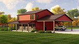 Country House Plan - 90736 - Left Exterior