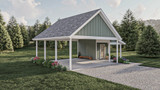 Farmhouse House Plan - Roscoe 56868 - Left Exterior
