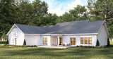 Farmhouse House Plan - 52486 - Rear Exterior