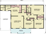 Traditional House Plan - Vidalia 2  46144 - 1st Floor Plan
