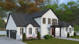 Colonial House Plan - Belle Isle 77616 - Left Exterior