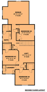 Secondary Image - Farmhouse House Plan - The Highfield 78070 - 2nd Floor Plan