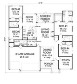 Cottage House Plan - Sweetoak 72775 - 1st Floor Plan