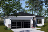 Contemporary House Plan - 57149 - Left Exterior