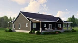 Ranch House Plan - 76025 - Rear Exterior