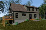 Mountain Rustic House Plan - Sandy River 43852 - Right Exterior