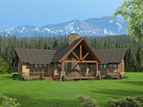 Mountain Rustic House Plan - Crane Mountain 46334 - Rear Exterior
