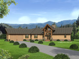 Mountain Rustic House Plan - Crane Mountain 46334 - Front Exterior