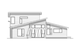 Modern House Plan - Beaver Lane 66630 - Rear Exterior