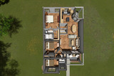 Cottage House Plan - Southbay 67097 - 1st Floor Plan Dollhouse - 