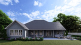 Farmhouse House Plan - Powell 49464 - Rear Exterior