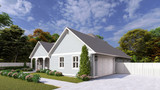 Farmhouse House Plan - Powell 49464 - Right Exterior