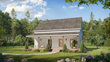 Farmhouse House Plan - Laura 3 63914 - Rear Exterior