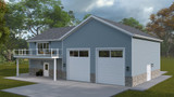 Farmhouse House Plan - Thomas Garage 45608 - Rear Exterior