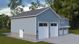Farmhouse House Plan - Thomas Garage 45608 - Left Exterior