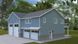 Farmhouse House Plan - Thomas Garage 45608 - Right Exterior