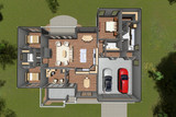 Cottage House Plan - Eastcove 96511 - 1st Floor Plan Dollhouse - 