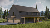 Farmhouse House Plan - Stonewater 59704 - Rear Exterior