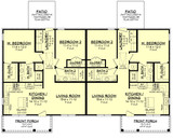 Traditional House Plan - Niko Duplex 92297 - 1st Floor Plan