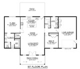 Craftsman House Plan - 61893 - 1st Floor Plan